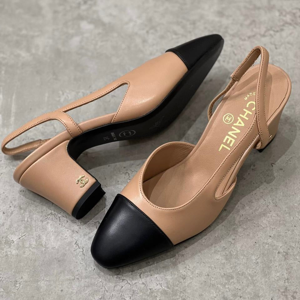Chanel Two-Tone Slingbacks Shoes