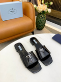 Prada Rubber Logo Slide Shoes